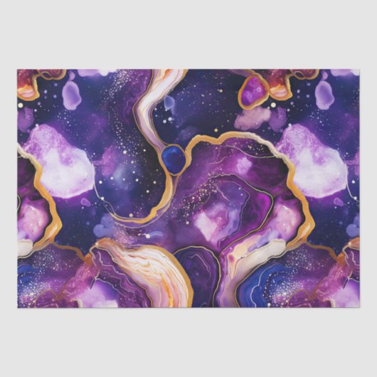 天の瑪瑙 | 宇宙の抽象的な鉱物パターン 薄葉紙 (正面)