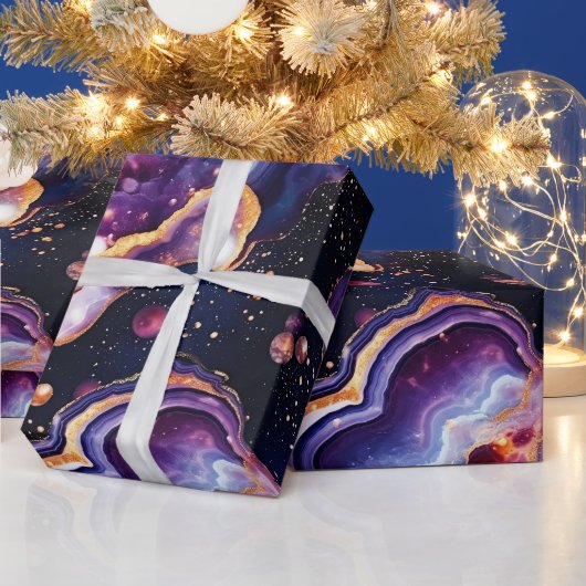 天の瑪瑙 | 宇宙の銀河石 ラッピングペーパー (クリスマス)