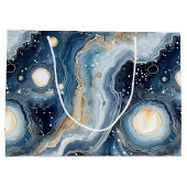 天の瑪瑙 | 抽象的な惑星の石 ラージペーパーバッグ (裏面)