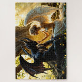 天の生き物の天使の悪魔ファンタジー ジグソーパズル (縦)