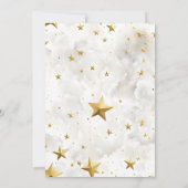 天の白と金ゴールドの結婚星 招待状 (裏面)