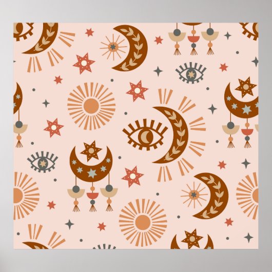 天の目、月、太陽のパターン。 ポスター (正面)