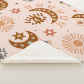 天の目、月、太陽の継ぎ目のない模様 シェルパブランケット (3/4)