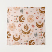 天の目、月、太陽の継ぎ目のない模様 タペストリー (正面(横))