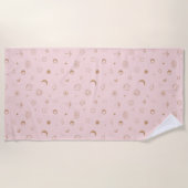 天の神秘的なシームレスパターン ビーチタオル (正面)