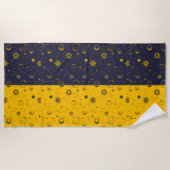 天の神秘的なシームレスパターン ビーチタオル (正面)