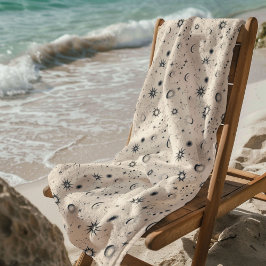 天の神秘的なシームレスパターン ビーチタオル