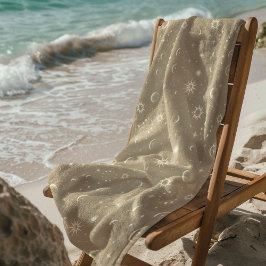 天の神秘的なシームレスパターン ビーチタオル