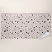 天の神秘的なシームレスパターン ビーチタオル (正面)