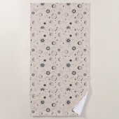 天の神秘的なシームレスパターン ビーチタオル (正面)