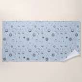 天の神秘的なシームレスパターン ビーチタオル (正面)