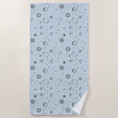 天の神秘的なシームレスパターン ビーチタオル (正面)