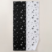 天の神秘的なシームレスパターン ビーチタオル (正面)