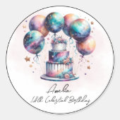 天の神秘的な宇宙星占いありがとう ラウンドシール (正面)