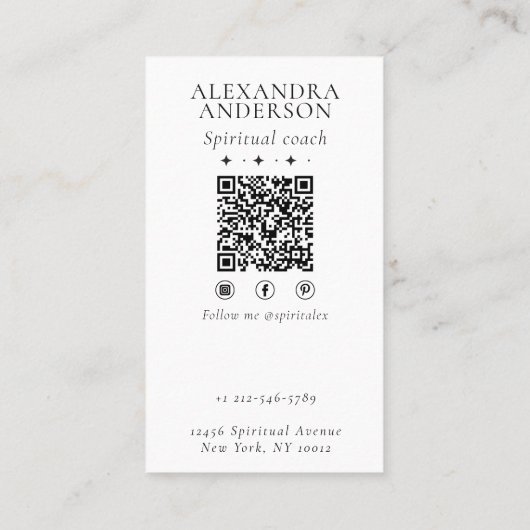 天の神秘的な密教の蛾と月のスピリチュアル 名刺 (裏面)