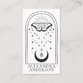 天の神秘的な密教の蛾と月のスピリチュアル 名刺 (正面)