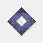 天の神秘的な星と月結婚の スタンダードカクテルナプキン (角)