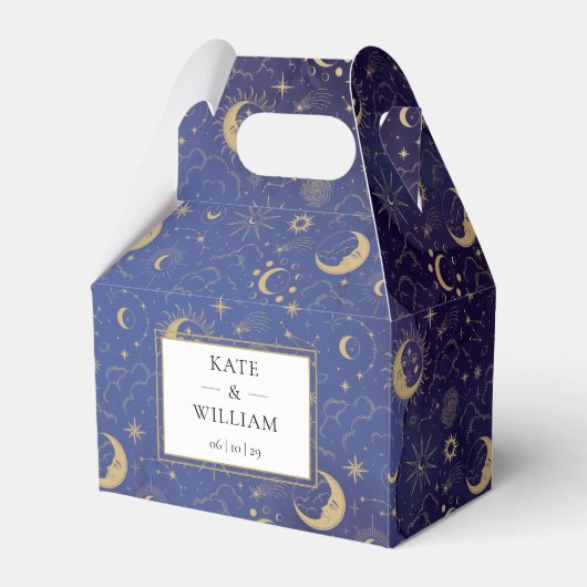 天の神秘的な星と月結婚の フェイバーボックス (正面サイド)