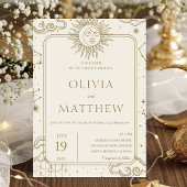 天の神秘的な星空の夜の結婚月 招待状