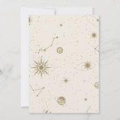 天の神秘的な星空の夜の結婚月 招待状 (裏面)