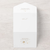 天の神秘的な月の星ハロー結婚の オールインワン招待状 (外側)