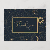 天の神秘的な要素ありがとうはがき インビテーションポストカード (正面)