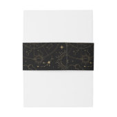 天の神秘的な要素スターサインブラック金ゴールド 招待状ベリーバンド (裏面例)