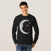 天の神秘的な黒猫なじみウィッチ異教のック Tシャツ (正面フル)