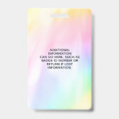 天の神秘 月の女神 レインボー フォトID バッジ (裏面)