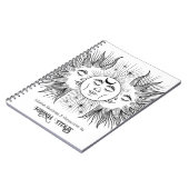 天の精霊 太陽と月 ブラック&ホワイト おしゃれ ノートブック (左側)