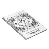 天の精霊 太陽と月 モノクロ おしゃれ ノートブック (右側)