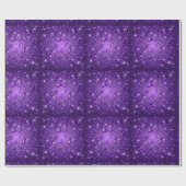 天の紫色の渦巻及び星の包装紙 ラッピングペーパー (フラット)