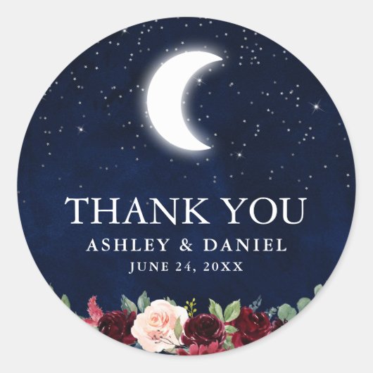 天の結婚お礼ムーンスターズ フローラル ラウンドシール (正面)
