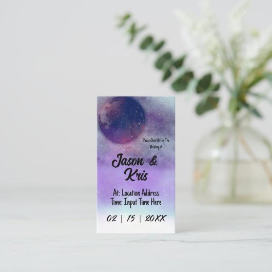 天の結婚式招待状 ムーンフェアリーウェディング エンクロージャーカード (スタンド正面)