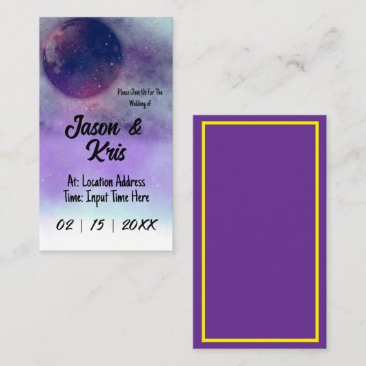 天の結婚式招待状 ムーンフェアリーウェディング エンクロージャーカード (正面/裏面)