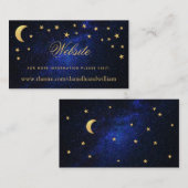 天の結婚式 ウェブサイト ゴールドの星と月カード エンクロージャーカード (正面/裏面)