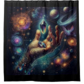 天の結晶の手のひら銀河系 シャワーカーテン (正面)