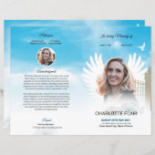 天の葬儀プログラムテンプレート (正面/裏面)