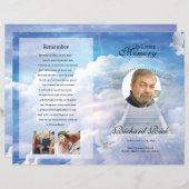 天の葬儀プログラムテンプレート (正面/裏面)