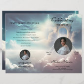 天の葬儀プログラムテンプレート (正面/裏面)