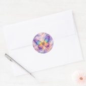 天の虹色蝶々輪 ラウンドシール (封筒)