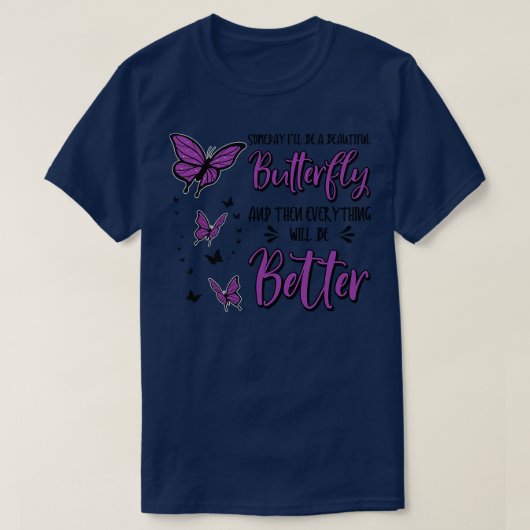 天の蝶の神秘的な蝶の恋人の美 Tシャツ (デザイン正面)