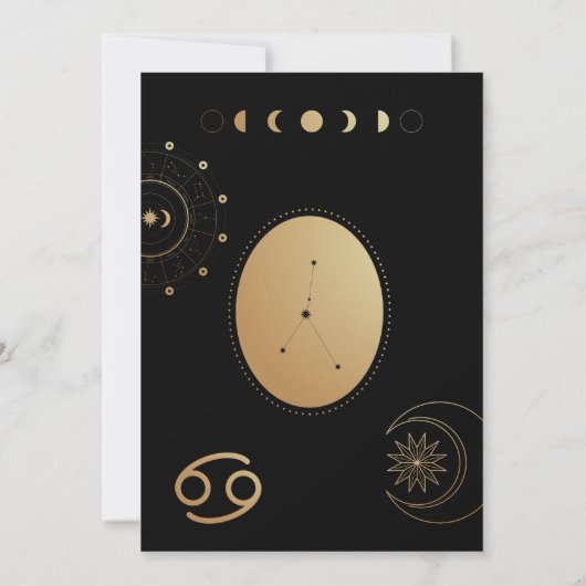 天の蟹座のベビーシャワー招待状 招待状 (裏面)