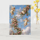 天の調べ エンジェル グリーティング カード (黄色い花)