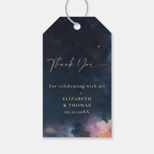 天の贈り物 ミッドナイトブルー スターズ コズミックギャラクシー ギフトタグ (正面)