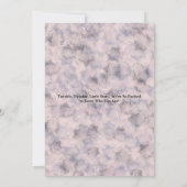 天の赤ちゃんのシャワー ピンクの水彩画 ベビーガール 招待状 (裏面)