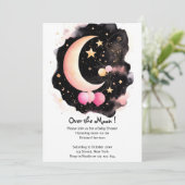 天の赤ちゃんのシャワー：月と星の喜び 招待状 (スタンド正面)