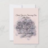 天の赤ちゃんシャワーピンクの水の色の赤ちゃん女の子 サンキューカード (正面)