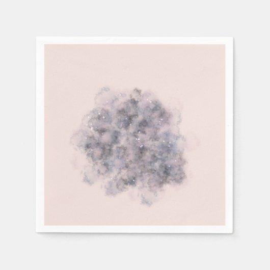 天の赤ちゃんシャワーピンクの水の色の赤ちゃん女の子 スタンダードカクテルナプキン (正面)