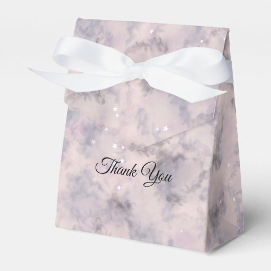 天の赤ちゃんシャワーピンクの水の色の赤ちゃん女の子 フェイバーボックス (正面サイド)